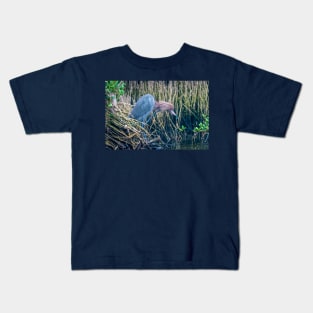 Shaggy Headed Reddish Egret Kids T-Shirt